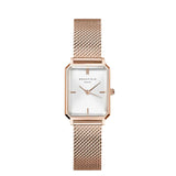 Rosefield Watch - Octagon Extra Small White Dial & Rose Gold Metal Strap