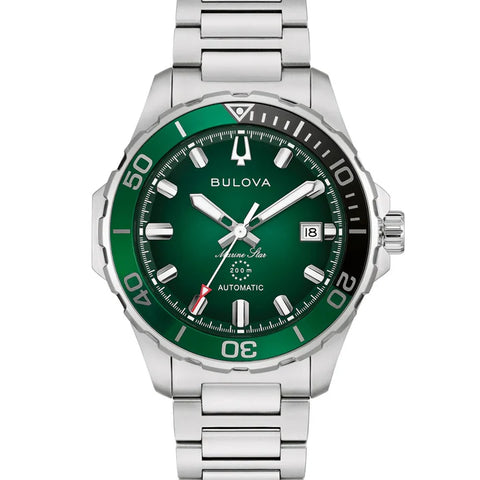 Bulova - Marine Star Sapphire Quartz Stainless Steel Racer Green Dial
