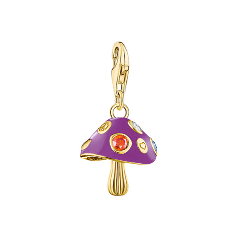 Thomas Sabo - Yellow Gold Plated CZ Purple Mushroom