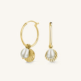 Rosefield - Shell and pearl hoops