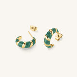 Rosefield - Emerald Criossant Hoops Gold