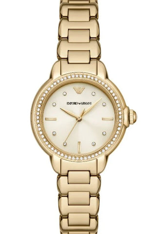 Emporio Armani - Women's Three-Hand Gold-Tone Stainless Steel Bracelet Watch