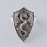 Nick Von K - Dragon Shield ring in Sterling Silver