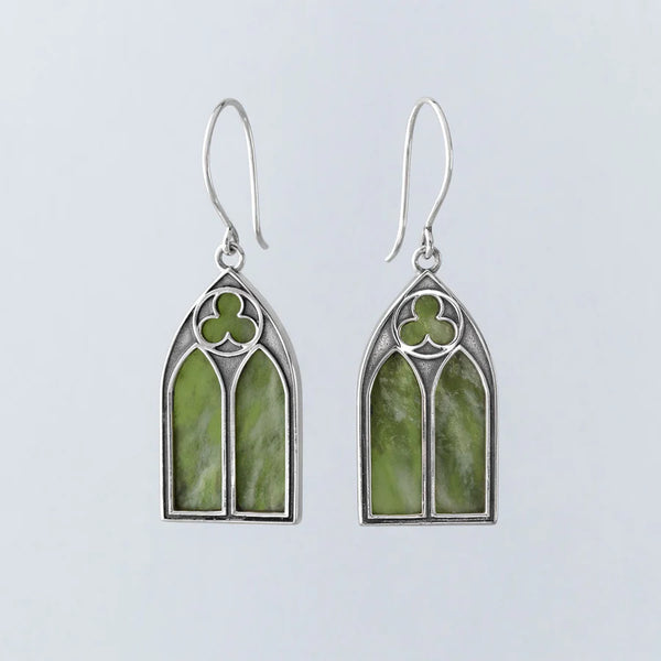 Nick Von K - Gothic Earrings in Sterling Silver with Pounamu