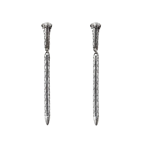 Nick Von K - Rising Cobra Earrings in Sterling Silver