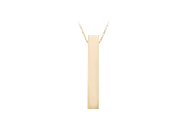 Brent Weatherall - 9ct Yellow Gold Hollow Vertical Rectangle Bar Necklace