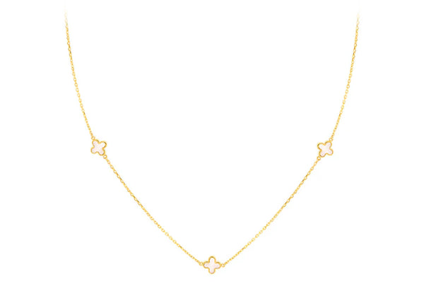 Brent Weatherall - Petal Design 9ct Yellow Gold Adjustable Mother Of Pearl Necklace