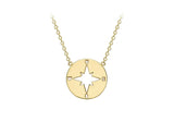 Brent Weatherall - 9ct Yellow Gold Compass Pendant 42cm Chain