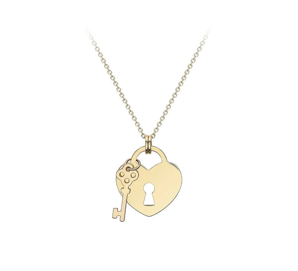 Brent Weatherall - 9ct Yellow Gold Padlock & Key Pendant