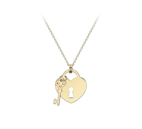 Brent Weatherall - 9ct Yellow Gold Padlock & Key Pendant
