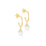 Brent Weatherall - 9ct Yellow Gold Freshwater Pearl Drop Earrings