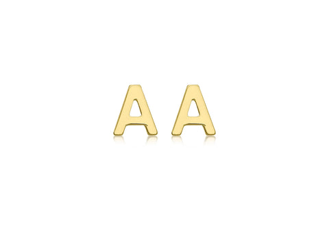 Brent Weatherall - 9ct yellow Gold Mini Initial Stud Earrings Pair