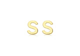 Brent Weatherall - 9ct yellow Gold Mini Initial Stud Earrings Pair
