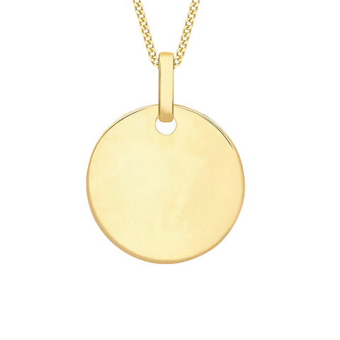 Brent Weatherall - 9ct Yellow Gold Small Round 14mm Disc