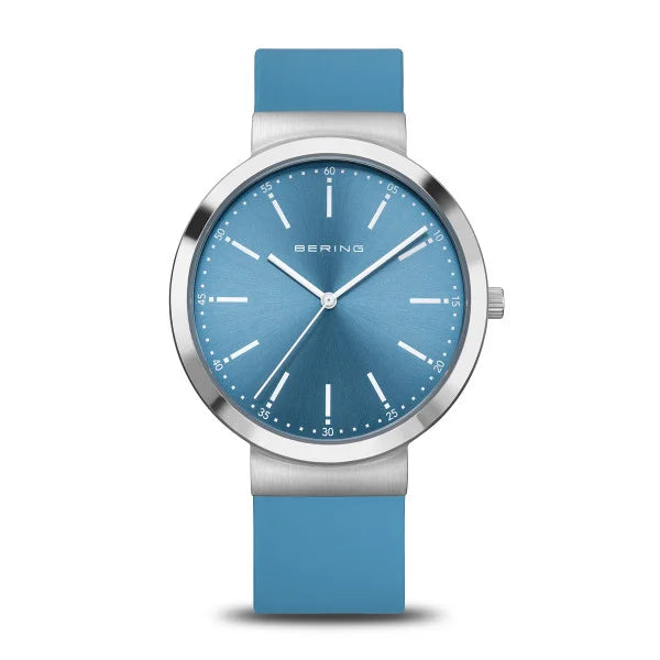 Bering - Artic Blue Sunray Dial With Artic Blue Silicon Strap