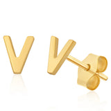 Brent Weatherall - 9ct yellow Gold Mini Initial Stud Earrings Pair