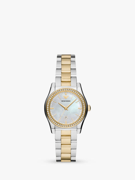 Emporio Armani - Women's Mother of Pearl Crystal Bracelet Strap Watch