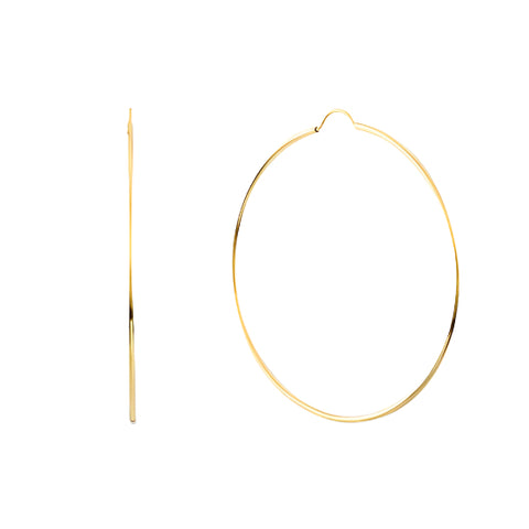 Brent Weatherall - 9ct Yellow Gold 50mm Plain Hoop Earring