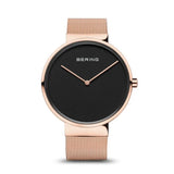 Bering - Classic Collection Unisex Rose Gold Case Black Dial