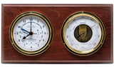 Fischer - Mahogany & Brass Barometer & Tide Clock Combination