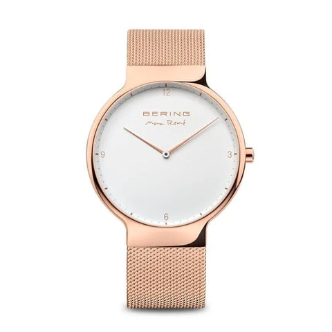 Bering - Max Rene Rose Gold Case With White Dial And Mesh Strap