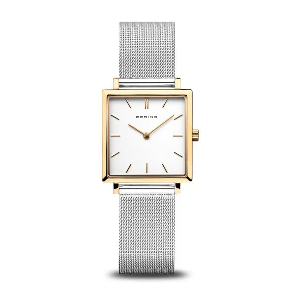 Bering - Square Face Two Tone Mesh Strap