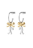 Karen Walker - Mini Girl With A Bow Hoop Earrings 9ct Yellow Gold & Sterling Silver