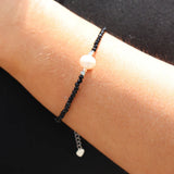 Fabuleux Vous - Silver Perle Black Spinel & Fresh Water Pearl Bracelet
