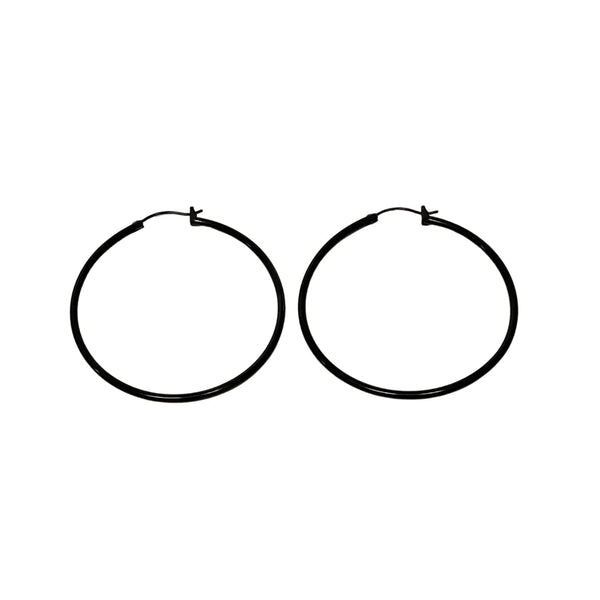 Fabuleux Vous - Black 40mm Hoop Earring