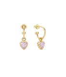 Stolen Girlfriends Club - Love Claw Anchor Earrings, Pink Opal/Gold Plate