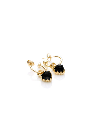Stolen Girlfriends Club - Love Claw Anchor Earrings Onyx Gold Plated