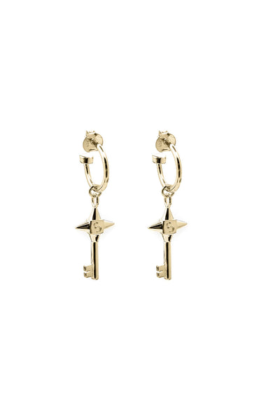 Stolen Girlfriends Club - Love Key Anchor Earrings Gold Plated