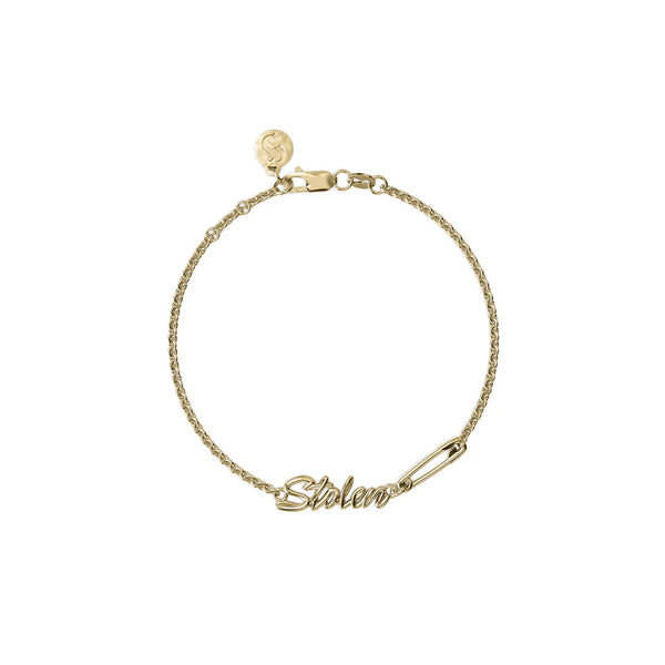 Stolen Girlfriends Club - Sentimental Script Bracelet Gold PLated