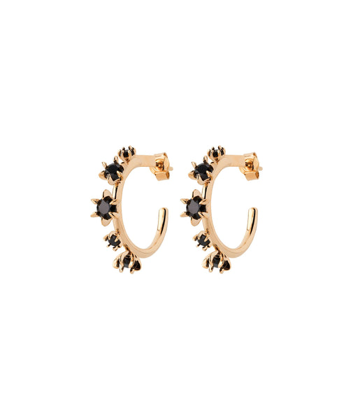 Karen Walker - Baroque Earrings Gold Plated/Onyx