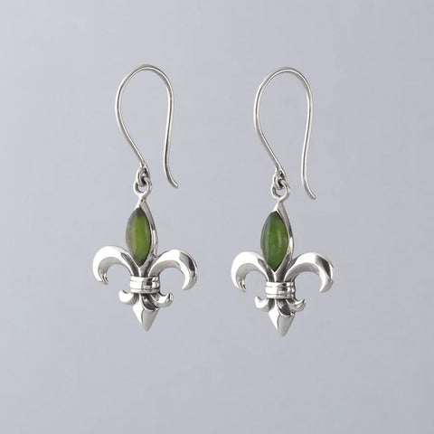 Nick Von K - Pounamu Fleur de Lis Earrings