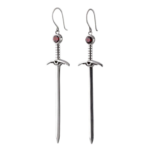 Nick Von K - Garnet Sacred Blades Earrings