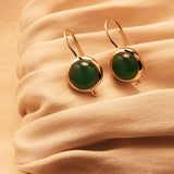 Najo - Garland Gold Tone Green Onyx Earring