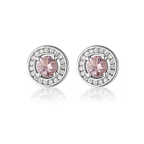 Georgini - Milestone Pink Cubic Zirconia Halo Stud Earrings