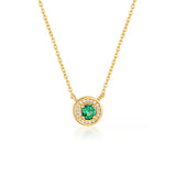 Georgini - Milestone Gold Emerald Cubic Zirconia Halo Pendant