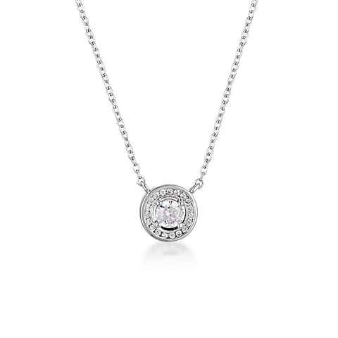 Georgini - Milestone Silver Cubic Zirconia Halo Pendant