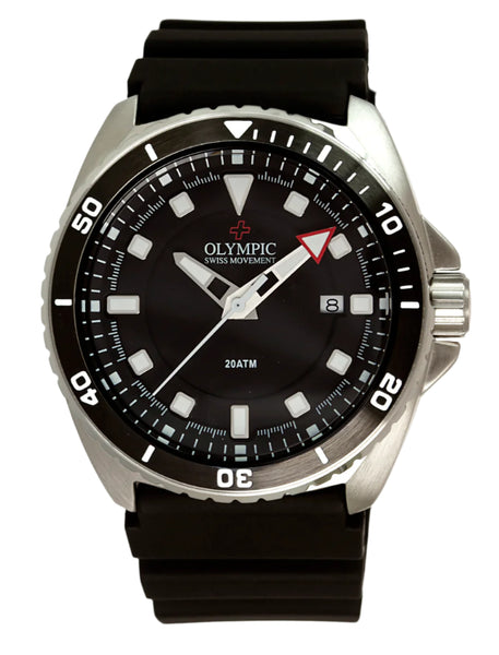 Olympic- 200 Meter Dive Watch Black Stainless Steel