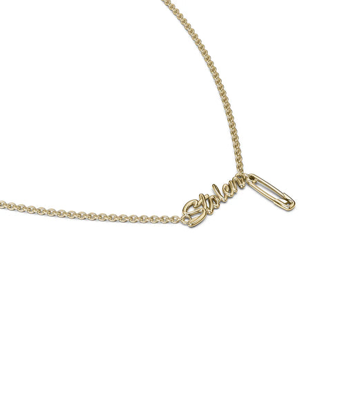 Stolen Girlfriends Club - Sentimental Script Necklace Gold Plated