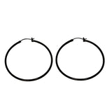 Fabuleux Vous - Black 50mm Hoop Earrings