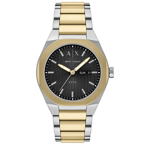 Armani Exchange - Sync Black Face With Two Tone Strap