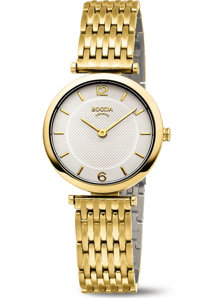 Boccia - Ladies Gold Titanium Watch With White Dial