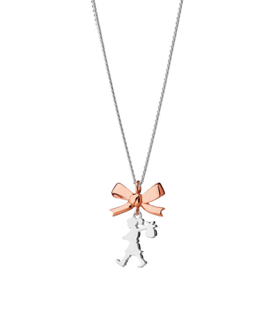 Karen Walker - Mini Girl With A Bow Necklace 9ct Rose Gold & Sterling Silver  45cm