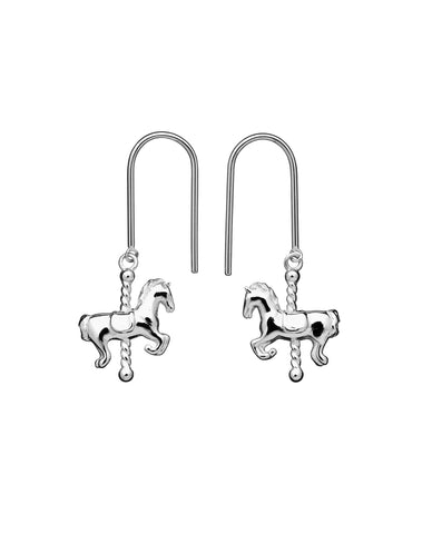 Karen Walker - Mini Carousel Horse Earrings Silver