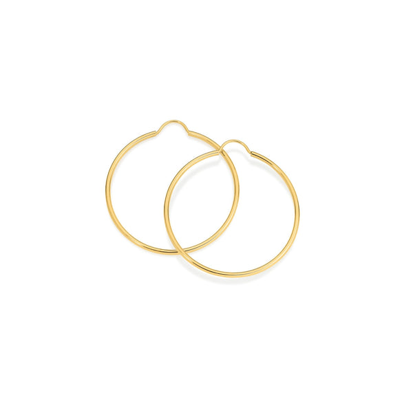 Brent Weatherall - 9ct Yellow Gold 30mm Plain Hoop Earrings