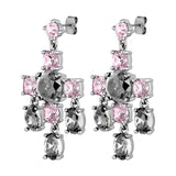 Dyrberg/Kern -  Leonora Shiny Silver Earrings Grey & Vintage Rose