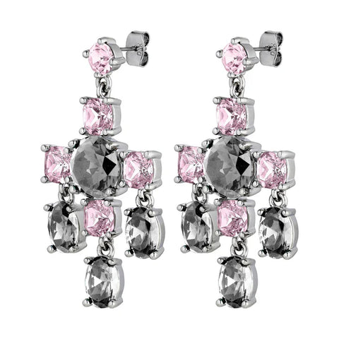 Dyrberg/Kern -  Leonora Shiny Silver Earrings Grey & Vintage Rose